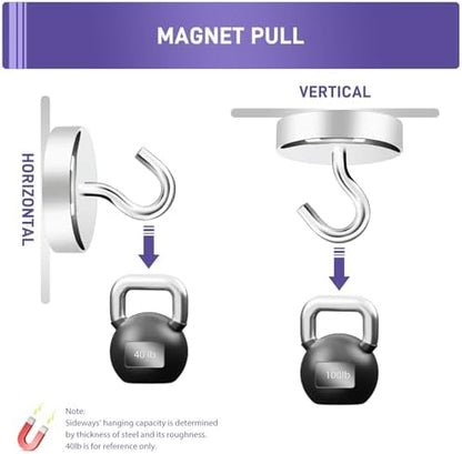 Neosmuk Magnetic Hooks, Cruise Ship Essentials, 100lb+ Heavy Duty Magnetic Hooks for Cruise Cabins, Refrigerator, Grill, Hanging, and Travel | Extra Strong Must-Haves Magnet Hook,Gold