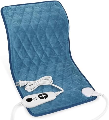 Weighted Heating Pad-Electric Heating Pads for Back,Neck,Abdomen,Moist Heated Pad for Shoulder,Knee,Hot Pad for Arms and Legs,Dry&Moist Heat & Auto Shut Off(Weighted Deepskyblue,12''×24'')