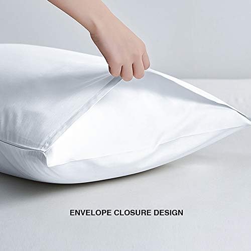 FLXXIE 6 Pack Microfiber Queen Pillowcases, Ultra Soft and Wrinkle, Fade Resistant Pillow Cases with Envelope Closure, 20x30 Inches, White