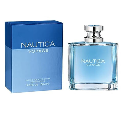 Nautica Voyage Eau De Toilette, Cologne and Fragrance For Men, Fresh, Romantic, Fruity Scent Woody, Aquatic Notes of Apple, Water Lotus, Cedarwood, and Musk Ideal Day Wear, Long Lasting 3.3Fl oz
