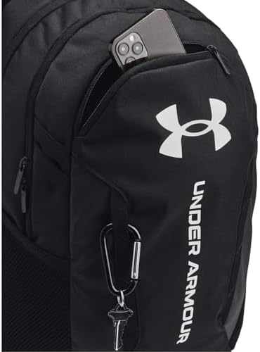 Under Armour Unisex-Adult Hustle 6.0 Backpack, (002) Black/Black/White, One Size Fits Most