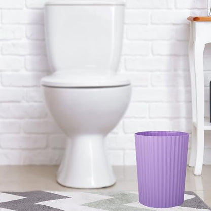 JiatuA Small Trash Can Plastic Wastebasket Round Garbage Container Bin for Bathroom, Kitchen, Bedroom, Home Office, College Dorm, Taro Purple