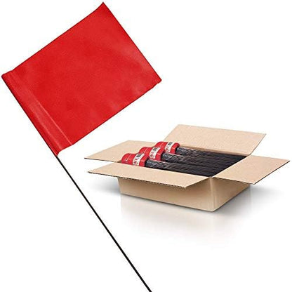 Red Marking Flags 1000 Pack - 4x5x15 Inch Red Flags for Yard - Markers For Lawn, Irrigation, Landscaping, Survey & Sprinkler Head Marking