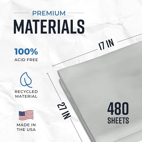 Packing Paper Sheets for Moving - 15lb - 480 Sheets of Newsprint Paper - Must Have in Your Moving Supplies - 27" x 17" - Made in USA