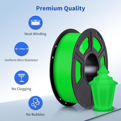 ANYCUBIC PLA 3D Printer Filament, Glow in The Dark, 3D Printing PLA Filament 1.75mm Dimensional Accuracy +/- 0.02mm, 1KG Spool (2.2 lbs), Green PLA, Glow Green