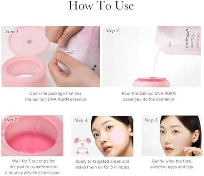 medicube Salmon DNA PDRN Pink Collagen Jelly Pad | Korean Gel Toner Pads with Niacinamide, Madecassoside, Retinol | Soothing, Radiance & Uneven Skin Tone | Korean Skin Care | 70Pads