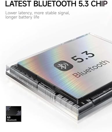 Picun B8 Bluetooth Headphones, 120H Playtime Headphone Wireless Bluetooth with 3 EQ Modes, Low Latency, Hands-Free Calls, Over Ear Headphones for Travel Home Office Cellphone PC Black