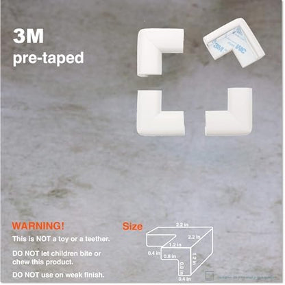 Roving Cove HeftyFit Corner Protector for Baby (16 Large Corners), Heavy-Duty Soft Rubber Foam Furniture Corner Bumper Guards, 3M Adhesive Pre-Taped, Oyster White (Off White)