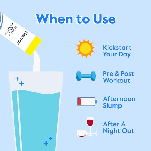 Nectar Hydration Packets - Electrolytes Powder Packets - Sugar Free & 0 Calorie - Organic Fruit Liquid Daily IV Hydrate Packets for Dehydration Relief & Rehydration (Tropical 30 Pack)