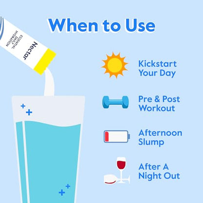 Nectar Hydration Packets - Electrolytes Powder Packets - Sugar Free & 0 Calorie - Organic Fruit Liquid Daily IV Hydrate Packets for Dehydration Relief & Rehydration (Tropical 30 Pack)