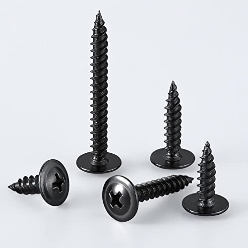 (60 pcs) Wensilon #10×3" Black Phillips Truss Head Wood Screws Quick Metal Self Tapping
