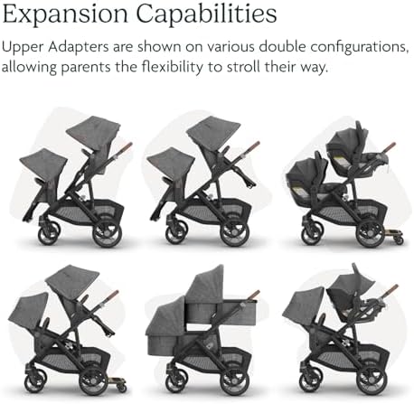 UPPAbaby Upper Adapter for Vista, Vista V2, and Vista V3 Strollers/ Compatible with Bassinet, Toddler Seat, Aria, Mesa V2, or Mesa Max Infant Car Seats / Quick + Secure Attachment / 1 Set