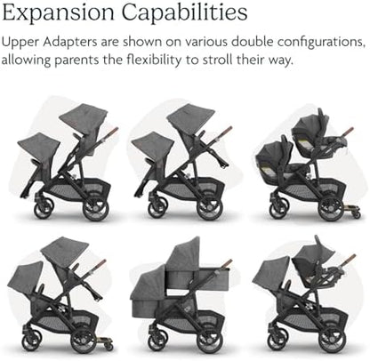 UPPAbaby Upper Adapter for Vista, Vista V2, and Vista V3 Strollers/ Compatible with Bassinet, Toddler Seat, Aria, Mesa V2, or Mesa Max Infant Car Seats / Quick + Secure Attachment / 1 Set