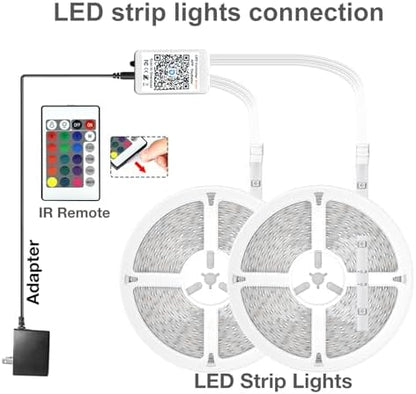 DAYBETTER LED Strip Lights 200 ft (2 Rolls of 100 ft), Smart App Control Lighting Bedroom Rome Decor with Remote, RGB Music Sync Color Changing LED Lights for Party