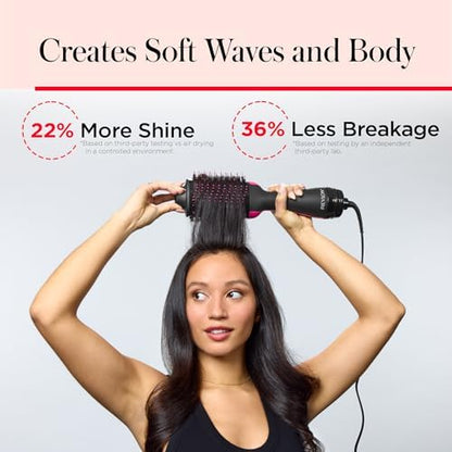 REVLON One-Step Volumizer Hair Dryer and Styler with Improved Motor – Easy Salon-Style Blowouts – Less Frizz, More Shine, and Reduced Heat Damage, for all Hair Types and Lengths (Black)
