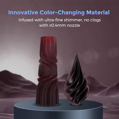 FLASHFORGE PLA Filament 1.75mm +/- 0.02mm Marsala, Color Changeable 3D Printer Filament 1kg (2.2lbs), Chameleon 3D Printing Filament Changing Colors with Light and Angle