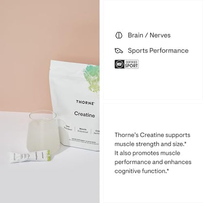 THORNE Creatine - Micronized Creatine Monohydrate Powder - Support for Muscles & Cognitive Function* - for Women & Men - Unflavored - NSF Certified for Sport - 5 g per Serving - 30 Servings