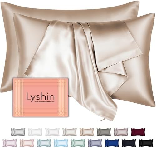 Mulberry Silk Pillow Cases 2 Pack Standard Size 20x26 Inches with Hidden Zipper, Ultra Smooth and Soft Breathable Cooling Silk Satin Pillowcase Set of 2, Better for Hair and Skin, Gifts for Women Men