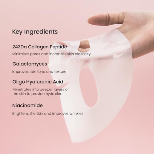 BIODANCE Bio-Collagen Real Deep Mask, Hydrating Overnight Hydrogel Mask, Pore Minimizing, Elasticity Improvement, 34g x4ea