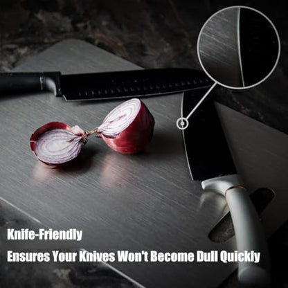 Titanium Cutting Board - 2025 New Upgrade 100% Pure Titanium Cutting Boards for Kitchen Double Sided Non Toxic Titanware Cutting Board,Hygiene Durable Dishwasher Safe Chopping Board (18"L x 12"W)