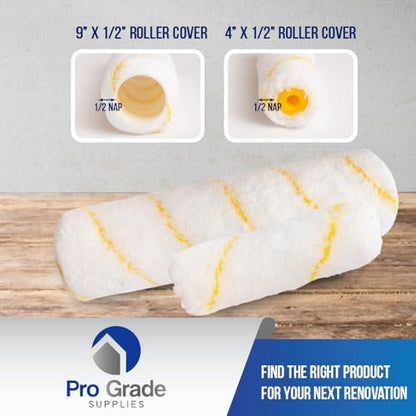 Pro Grade Paint Roller Kit, Brush & Roller,10 Piece Set, Wall Painting Naps for Professionals & Homeowners - All Paints & Stains, Washable, Reusable, Easy to Clean, Superior Absorbency.