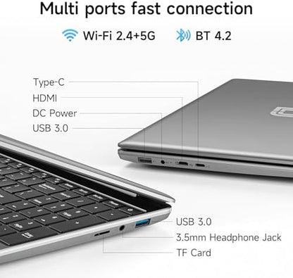 15.6 Inch Laptop with Office 365, 4GB RAM, 128GB Storage Expandable 1TB, 5205U Processor, HD Display, Windows 11 Laptops Computer, Wi-Fi 5, BT4.2, Numpad, Type-C, for Business and Students.