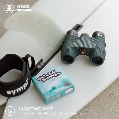 Nocs Provisions Standard Issue 8x25 Waterproof Binoculars, 8X Magnification, Bak4 Prism, Wide View Multi-Coated Lenses for Bird Watching, Hiking & Backpacking - Cypress Green II