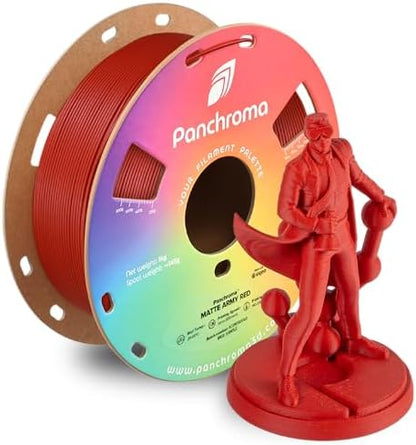 Polymaker Panchroma Matte PLA Filament, Army Red 1.75mm 1kg 3D Printing Filament, Formerly Polyterra Matte, Fits Most FDM 3D Printers, 1kg Spool (2.2lbs)