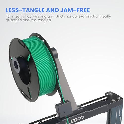 ELEGOO 250g PLA 3D Printer Filament Bundle 1.75mm, 8 Colors Dimensional Accuracy +/- 0.02mm, 8 Pack 250g Spool, Black/White/Space Gray/Translucent/Sky Blue/Sea Green/Pink/Purple