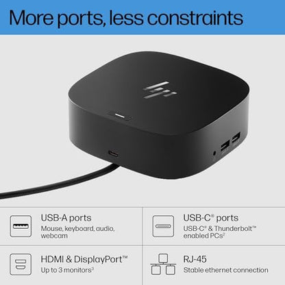 HP USB-C Dock G5-11-in-1 Adapter for Both USB-C and Thunderbolt-Enabled Laptops, PCs, & Notebooks - Single Cable for Charging, Networking, or Data Transfers - Great for Secure & Remote Management
