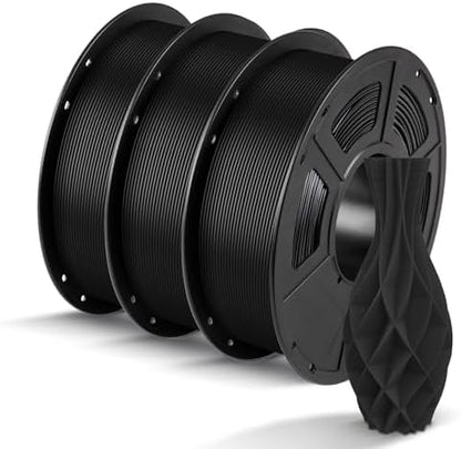 ANYCUBIC PLA Filament 1.75mm Bundle 3KG, 3D Printing PLA Filament 1.75mm Dimensional Accuracy +/- 0.02mm, 1KG Spool (2.2 lbs), 3KG Black