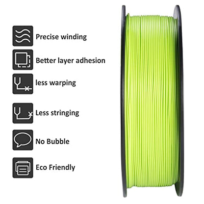 Geeetech 1.75mm PLA 3D Printer Filament, 1kg Spool (2.2lbs), Upgrade Tidy Winding Tangle-Free, Dimensional Accuracy +/- 0.03mm, Apple Green