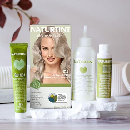 Naturtint 10A Light Ash Blonde Permanent Hair Color (Pack of 6), Ammonia Free, Vegan, Cruelty Free, up to 100% Gray Coverage, Long Lasting Results (Packaging may vary)
