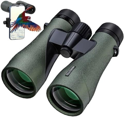 12X50 Professional Binoculars for Adults High Power with Phone Adapter, HD Binoculars with BaK4 prisms, Super Bright Lightweight & Waterproof Binocular Perfect for Bird Watching, Hunting, Stargazing