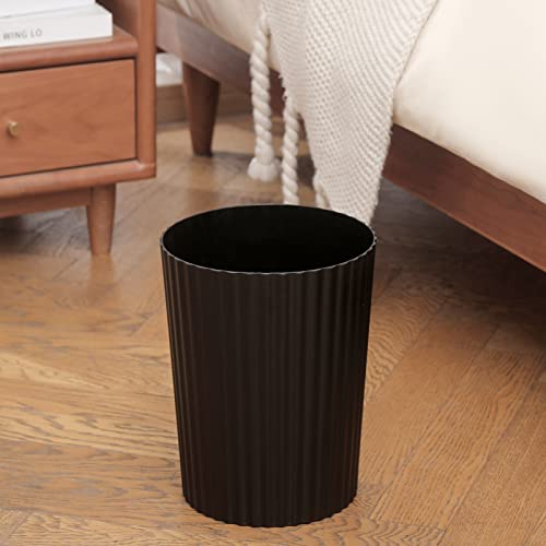 JiatuA Small Trash Can Plastic Wastebasket Round Garbage Container Bin for Bathroom, Kitchen, Bedroom, Home Office, College Dorm, Black 4 Pack