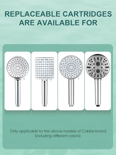 Cobbe 2 Pack Replacement Filters for Handheld Shower Head - Water Softener Filters Beads for Hard Water - Remove Chlorine - Reduces Dry Itchy Skin