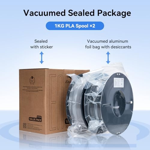 Creality 2kg Black & White PLA 1.75mm Filament Bundle for 3D Printing with No-Tangling Strong Bonding and Overhang Performance, Accuracy +/- 0.02mm