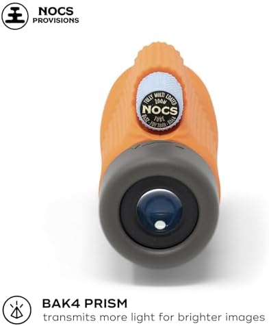 Nocs Provisions Zoom Tube 8x32 Monocular, 8X Magnification Telescope, Bak4 Prism, Wide Field of View for Bird Watching, Backpacking & Wildlife Viewing - International Orange
