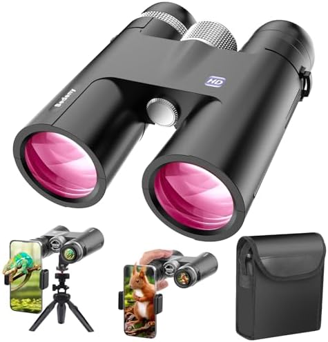 18x50 HD Binoculars for Adults with Upgraded Phone Adapter, Tripod and Tripod Adapter - Professional Waterproof Binoculars with BaK4 prisms and Large View for Bird Watching,Hunting