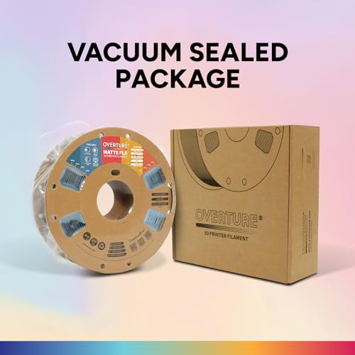 OVERTURE Matte PLA 3D Printer Filament 1.75mm, Matt Surface & Low Warping Filament 1kg Spool (2.2 lbs), Accuracy +/- 0.02 mm, Fit Most FDM Printers (Matte Light Blue)