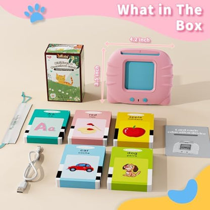 Toddler Toys Bilingual English and Spanish Talking Flash Cards for 1 2 3 4 5 6 Year Old Boys and Girls, Autism Sensory Toys for Autistic Children, Learning Educational Speech 250 Sight Words