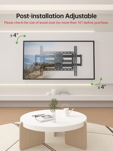 USX Mount Full Motion TV Wall Mount for Most 42-86 inch Flat Screen/LED/4K, TV Mount Bracket Dual Swivel Articulating Tilt 6 Arms, Fits 8” 12” 16" Wood Studs,Max VESA 600x400mm, Holds up to 132lbs