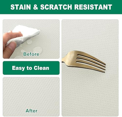 Biscaynebay Textured Fabric Round Tablecloths 90", Ivory Water Resistant Washable Table Cloths Circle Folding Table Covers Linen for Dining, Kitchen, Wedding, Parties etc