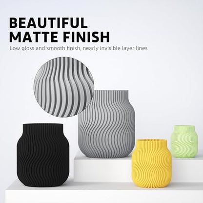 ELEGOO Matte PLA Filament Sunshine Yellow 1KG, 1.75mm 3D Printer Filament Dimensional Accuracy +/- 0.02mm, 1kg Carboard Spool (2.2lbs) for Most FDM 3D Printers