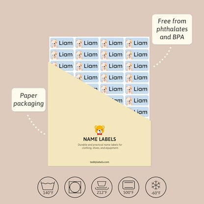 – Personalized Name Labels for Kids (120) – Waterproof & Durable Stickers for Clothing, School & Daycare Items - Animals