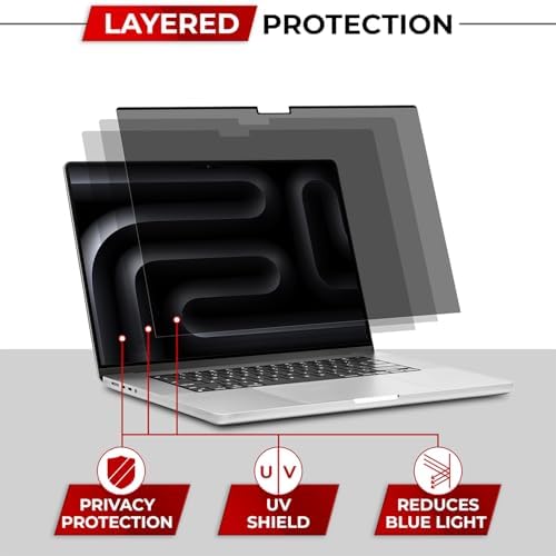 Magnetic Privacy Screen for MacBook Pro 14 Inch (2021-2024, M1, M2, M3, M4, Pro, Max) Removable Laptop Privacy Filter Shield and Protector