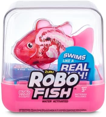 Robo Alive Robo Fish Series 2 (Hot Pink + Pink 2 Pack) by ZURU Robotic Swimming Fish Water Activated, Changes Color, Comes with Batteries, Amazon Exclusive,Multi,7165H
