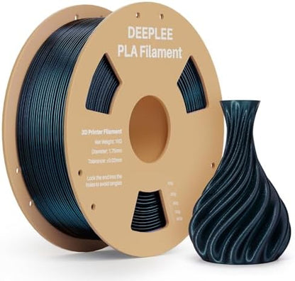 DEEPLEE Galaxy PLA 3D Printer Filament 1.75mm 1kg, Sparkle Black Glitter PLA, Dimensional Accuracy +/-0.02mm, Colorful Twinkling Shiny 3D Printing Filament