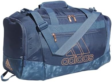adidas Unisex Defender 4.0 Gym Duffel Bag for Men and Women, Preloved Ink Blue/Stone Wash Preloved Ink Blue/Rose Gold, Small (38L)