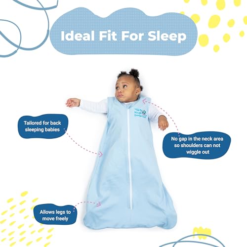 Magic Sleepsuit Baby Merlin's Cotton Baby Swaddle Transition Product - Soft and Cozy Design, Double Zipper for Easy Diaper Changes, Promotes Safe Sleep, 3-6 Months - Cream - Small 12-18lbs